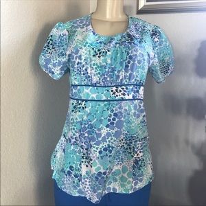 White cross scrub top size small