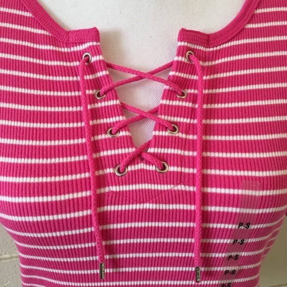 Ralph Lauren Ribbed Striped Pink Top Size P/S - Picture 6 of 8
