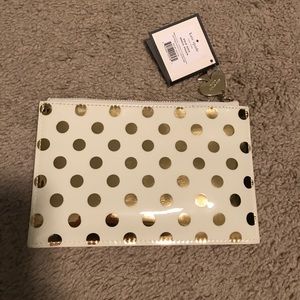 NWT Kate Spade Gold Dots Pencil Pouch