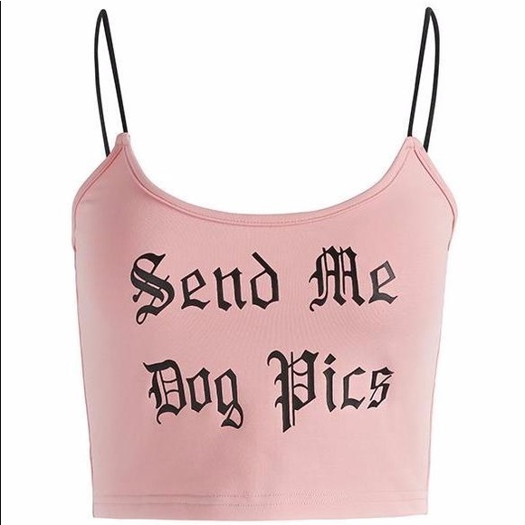 🔥🐶 “Send me dog pics" graphic cami crop tank - Picture 6 of 7