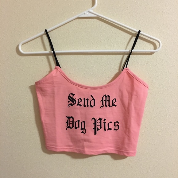 🔥🐶 “Send me dog pics" graphic cami crop tank - Picture 3 of 7