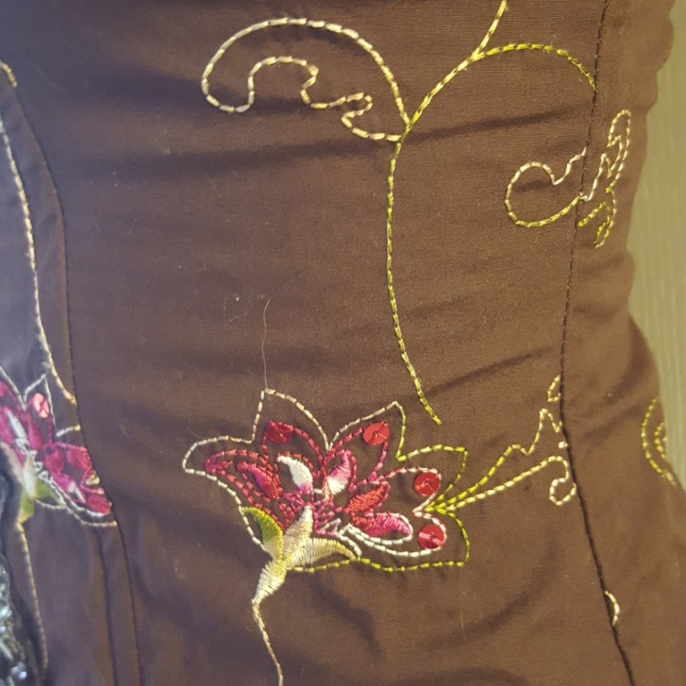 Boho Hippie Beaded Embroidered Floral tank