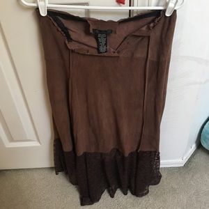 Genuine Leather Jacket and Skirt Set