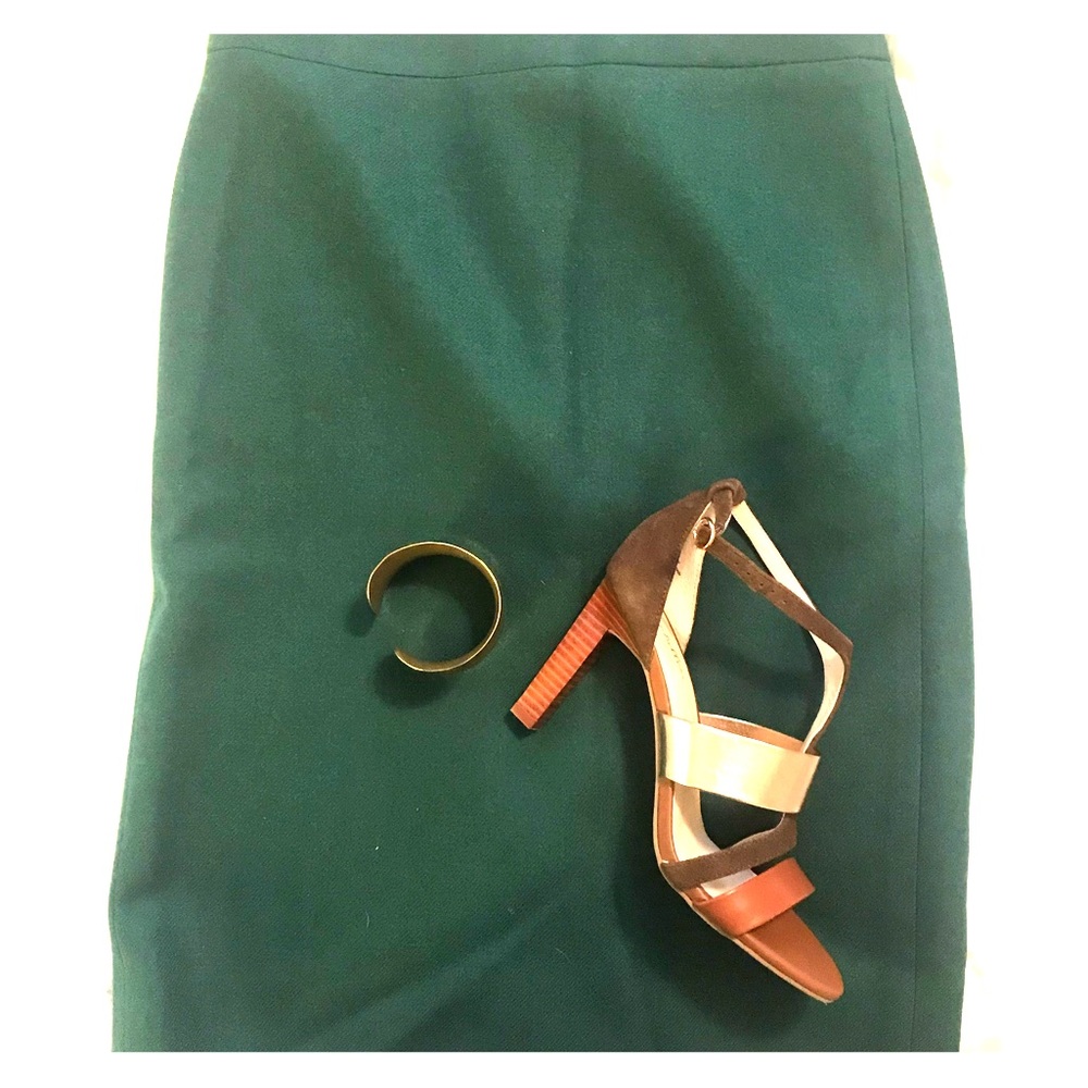J Crew grass green wool pencil skirt