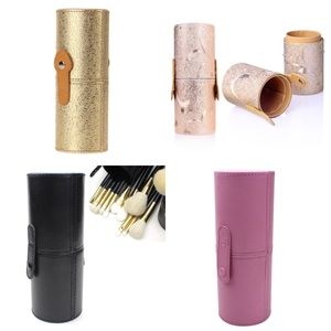 ON SALE Faux Leather Makeup Brush Storage Tube