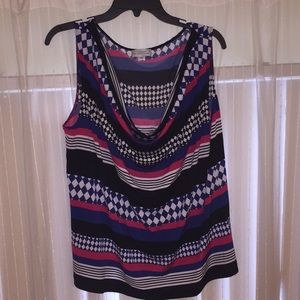 Professional Tahari drape neck blouse