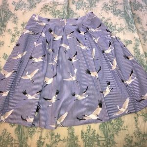Women's skirt with birds Sz 14 Who What Wear