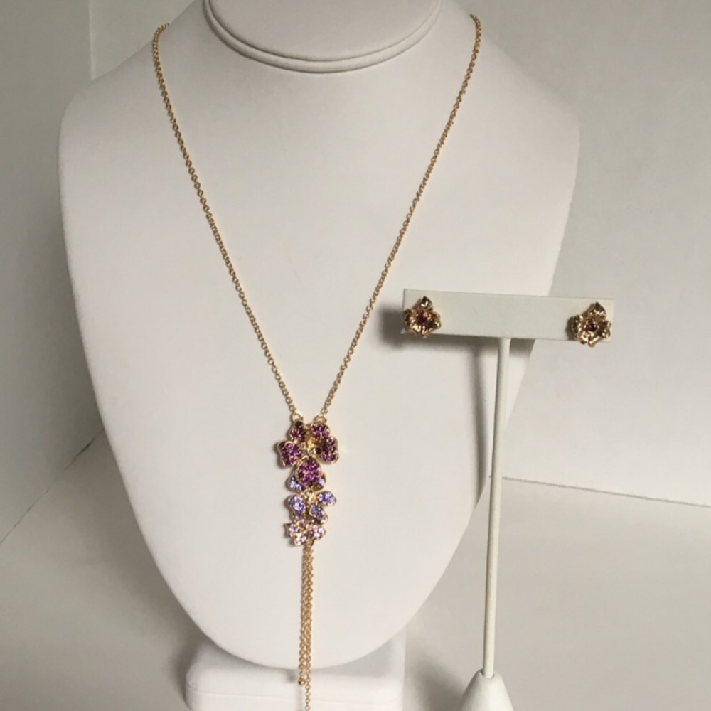 Golden Wildflower Necklace and Earring Set
