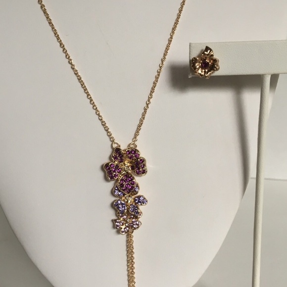 Golden Wildflower Necklace and Earring Set - Picture 2 of 4