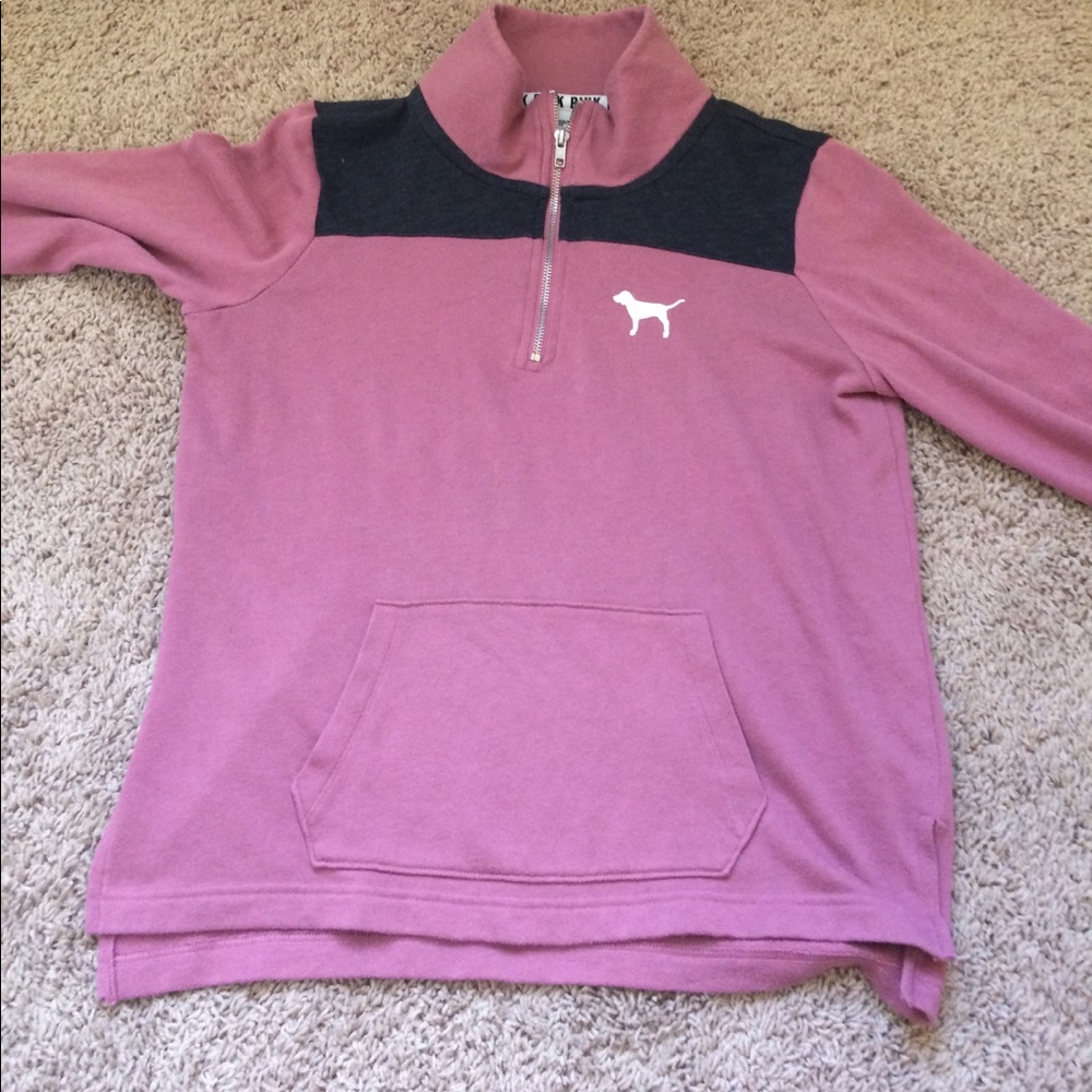 PINK Mauve quarter-zip pullover