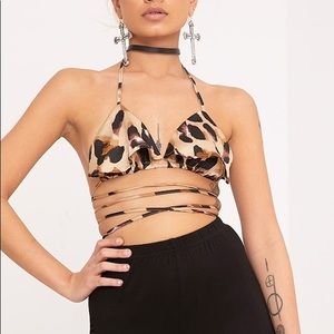 Leopard Print Wrap Around Bralet