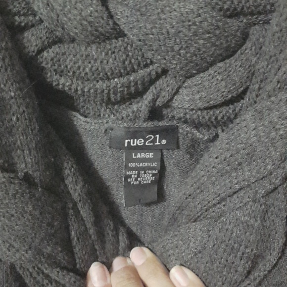 Rue21 Gray Braided Off the Shoulder Sweater - Picture 2 of 7