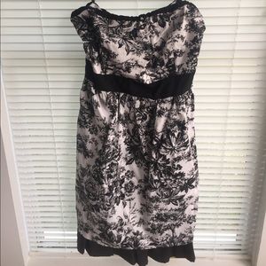 Rhapsody US16 Strapless Dress, Floral with Bow