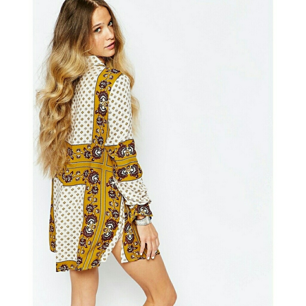 New! FREE PEOPLE Floral Print Tunic Top Shirt - Picture 2 of 6