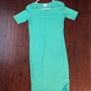 LuLaRoe Julia Dress XS Aqua Solid color