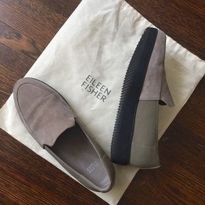 Eileen Fisher Grey Platform Loafers