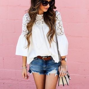 Chicwish Lace Dolly Top with Bell Sleeves