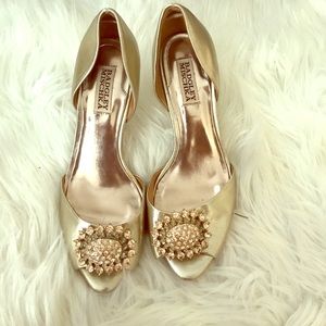Badgley Mischka Gold heels 8