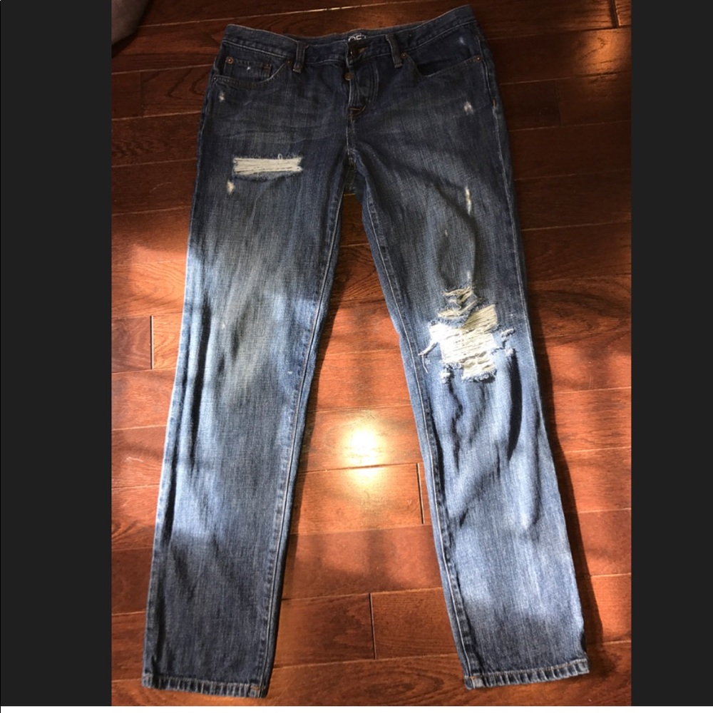 Ann Taylor Loft Boyfriend Ripped Denim Jeans