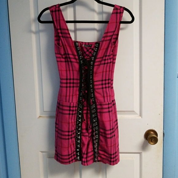 Lip Service Dresses & Skirts - Lol Service Pink Plaid Dress Corset Detail XS