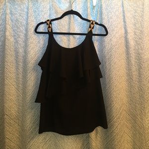 Black chiffon tank top