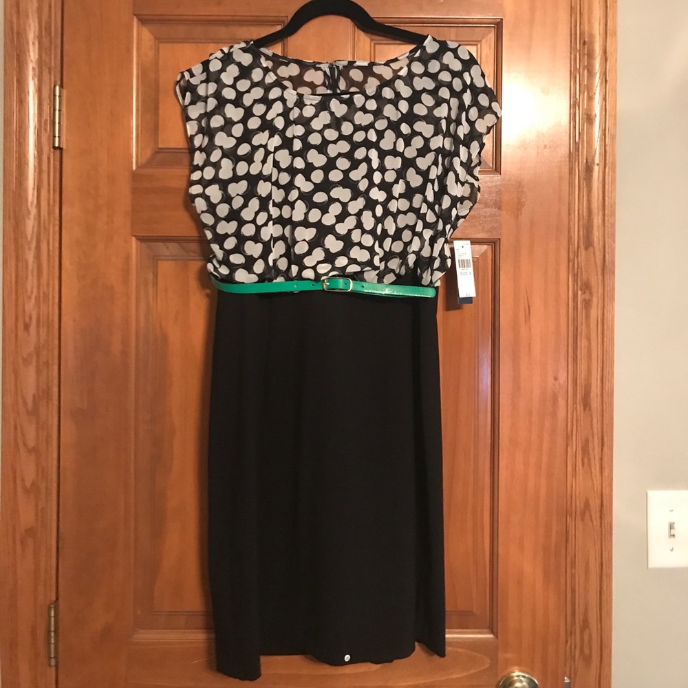 ALYX Black white dress with a pop of green. NWT