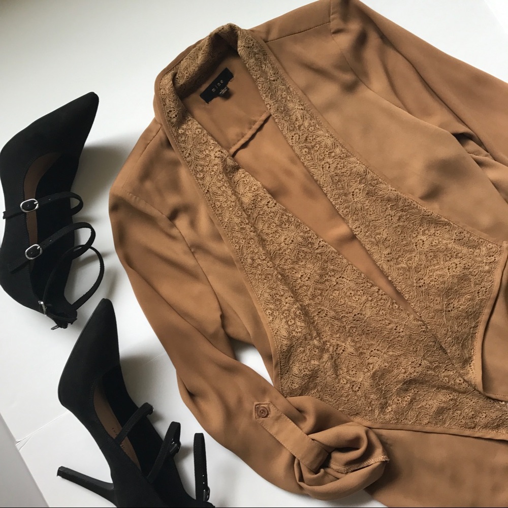 Carmel Sheer and Lace Blouse