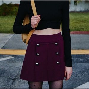 Urban Outfitters Cope Button Pleated Skirt
