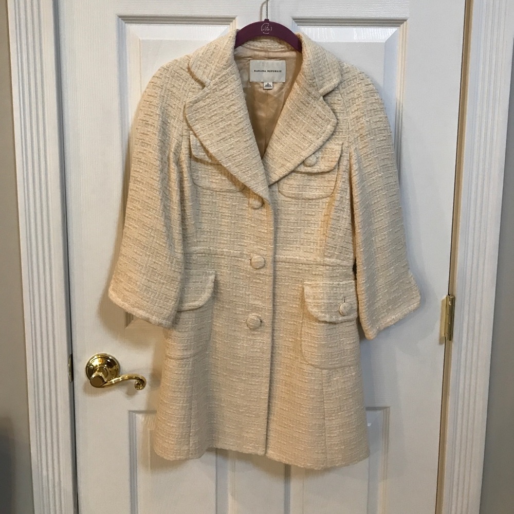 Cream colored Banana Republic pea coat
