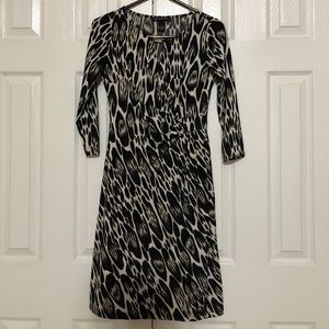 3/4 Sleeve Patterned Dress