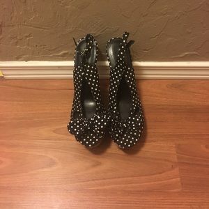 Charlotte Russe polka dot wedges