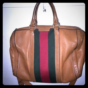 Gucci web leather boston crossbody