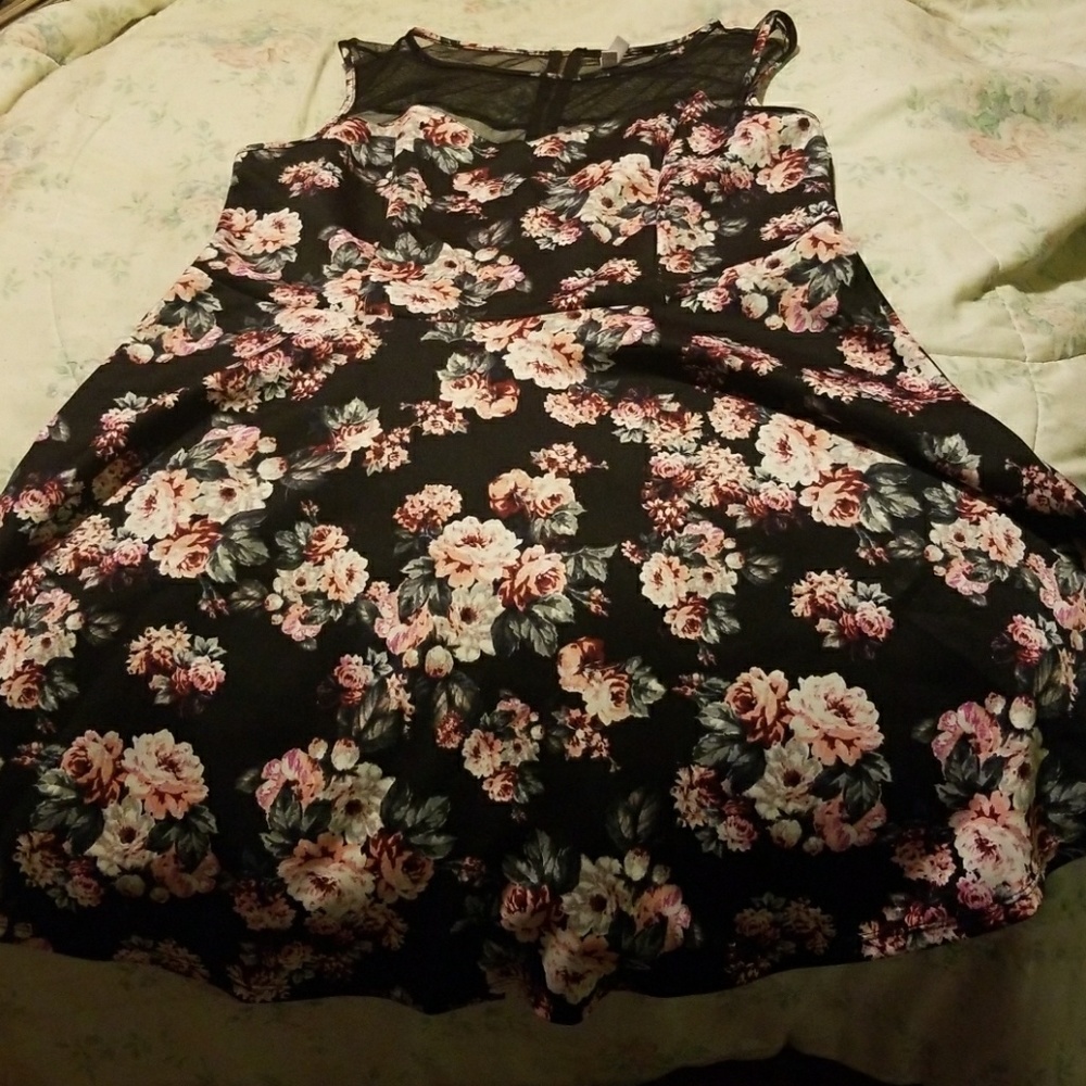 Black and pink dress