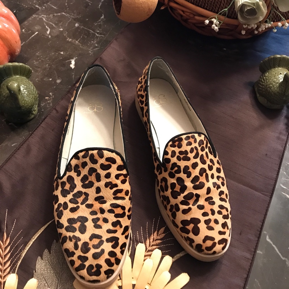 Andrew Steven Leopard Hair slip on
