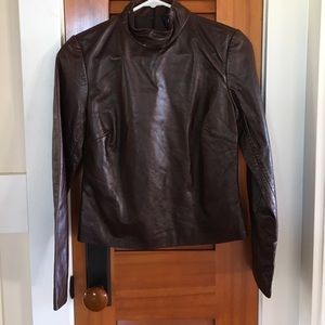 Brown Leather Crop Top