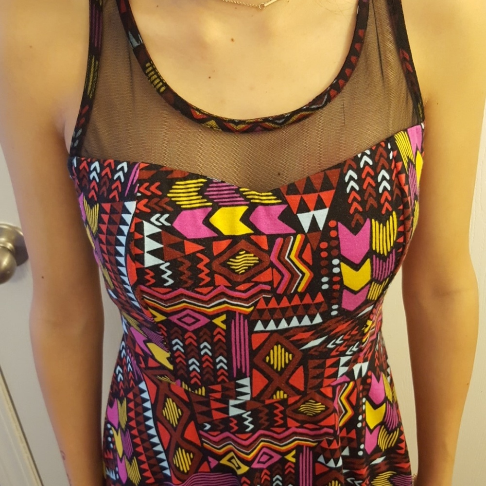 Geometric neon party dress