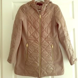 Steve Madden Size M Beige Long Puffer Coat