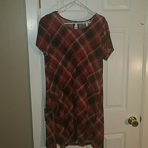 Halo XL Red Plaid Minidress with Pockets