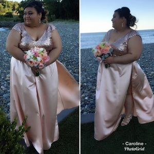 Rose gold plus size prom/bridesmaid/party dress.
