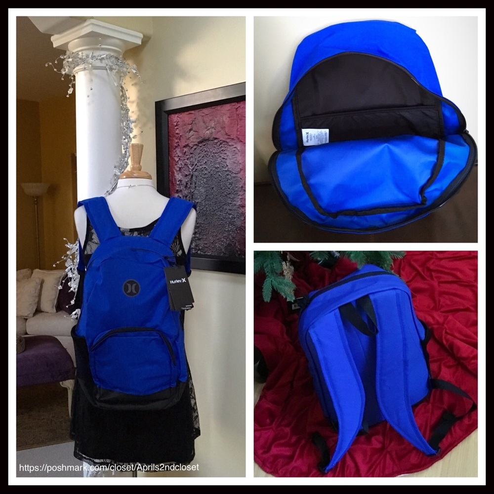 HURLEY LARGE THICK STRAPS COMMUTER TRAVEL BACKPACK - Picture 5 of 7