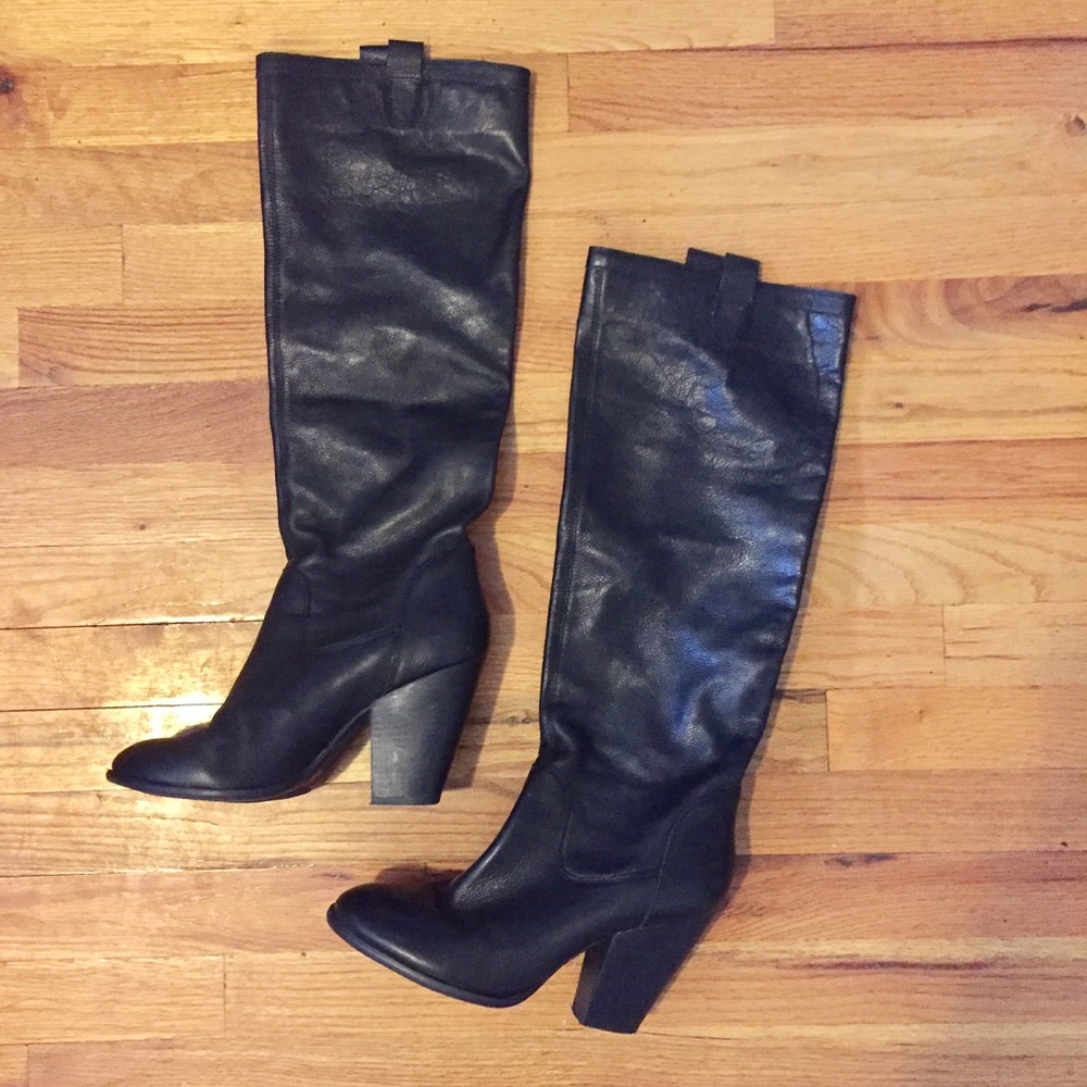 Tall Leather Heeled Boots