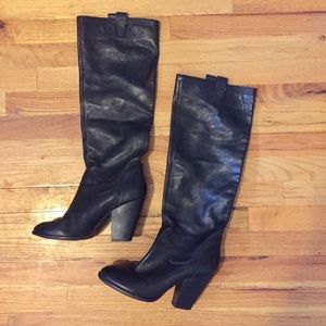 Tall Leather Heeled Boots