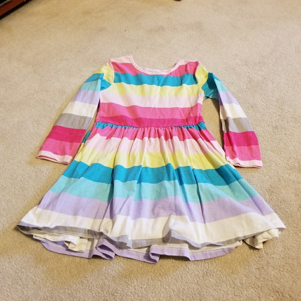 Long Sleeved Girls Colorful Dress