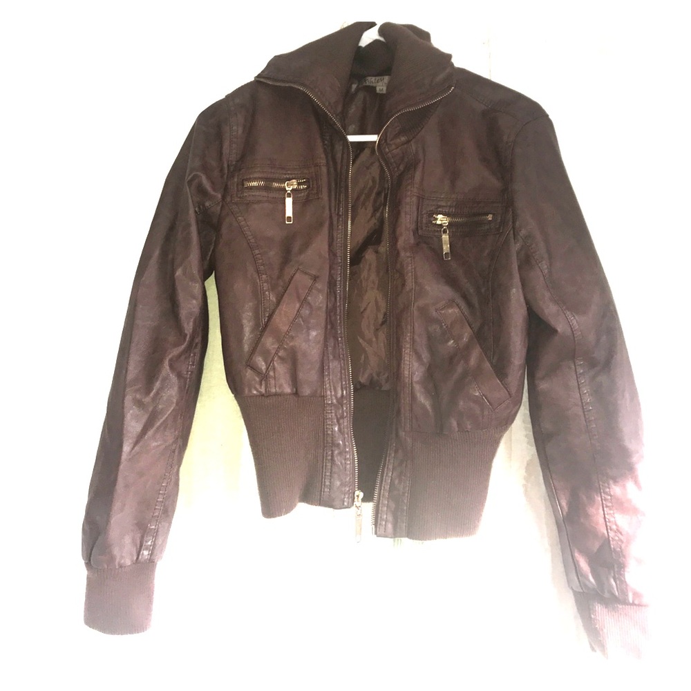 Brown Faux Leather Jacket!