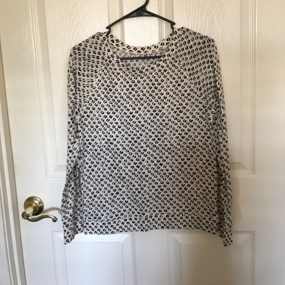 White Sweater with Black Dalmatian Pattern