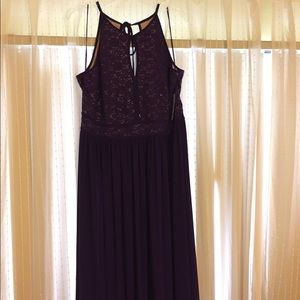 Plum evening gown