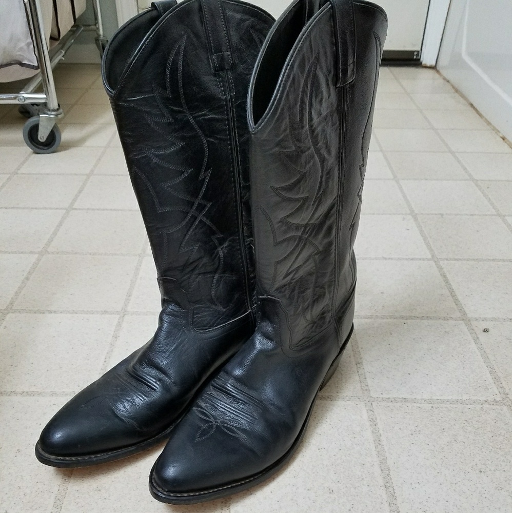 Old West Black Cowboy Boots