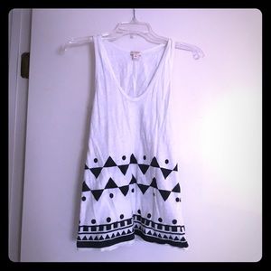 J. Crew tank top white blue XS