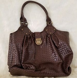 Crosshatch Hobo Shoulder Bag