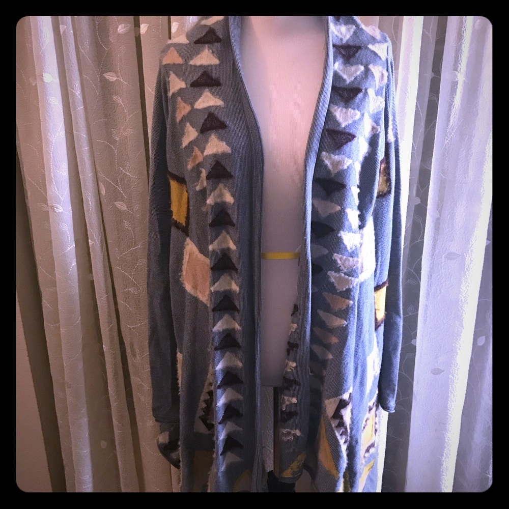 Anthropologie Fuzzy Shape Cardigan
